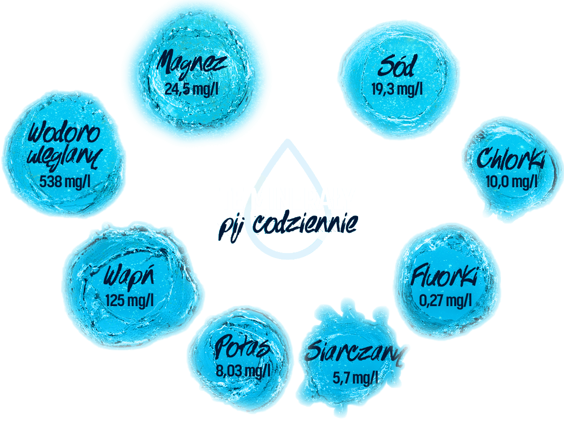 Kompozycja 8 minerałów Nałęczowianki