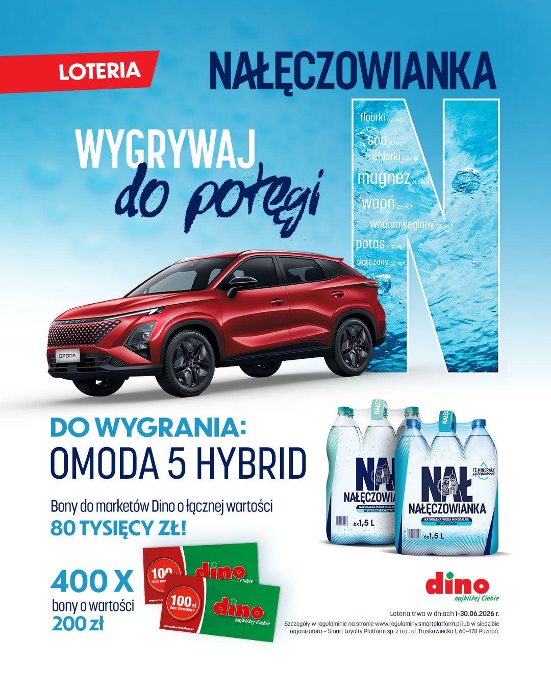 Plakat loterii w marketach dino